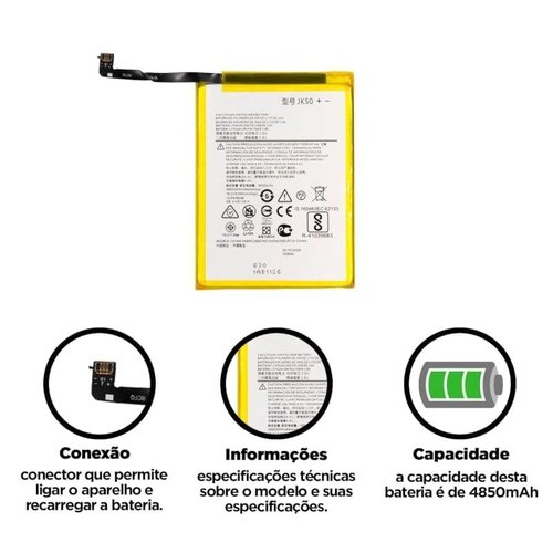 Miniatura 6 de Bateria Moto G9 Play - G7 Power - G8 Power Lite - G30 - G20 - G10 - G31 - E7+ - E7 Power - E40 - One Fusion (Jk50)